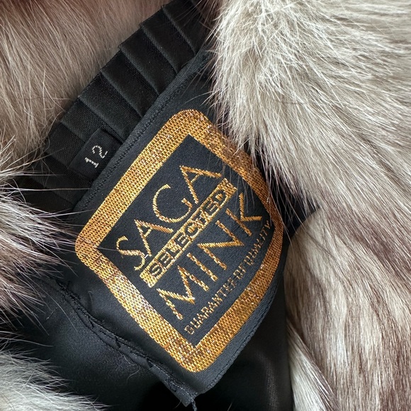 Saga Mink Fur Brown and Cream Jacket 12 - Picture 5 of 9